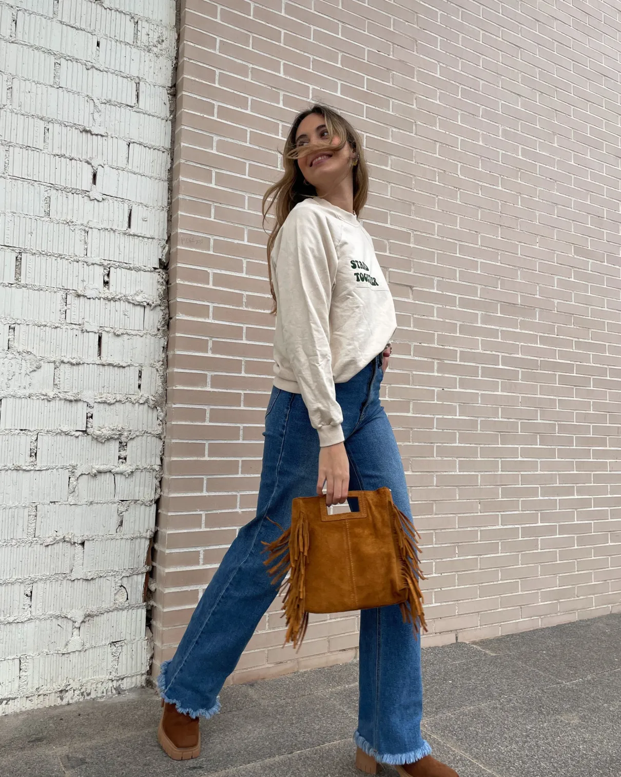 Bolso ante flecos colores