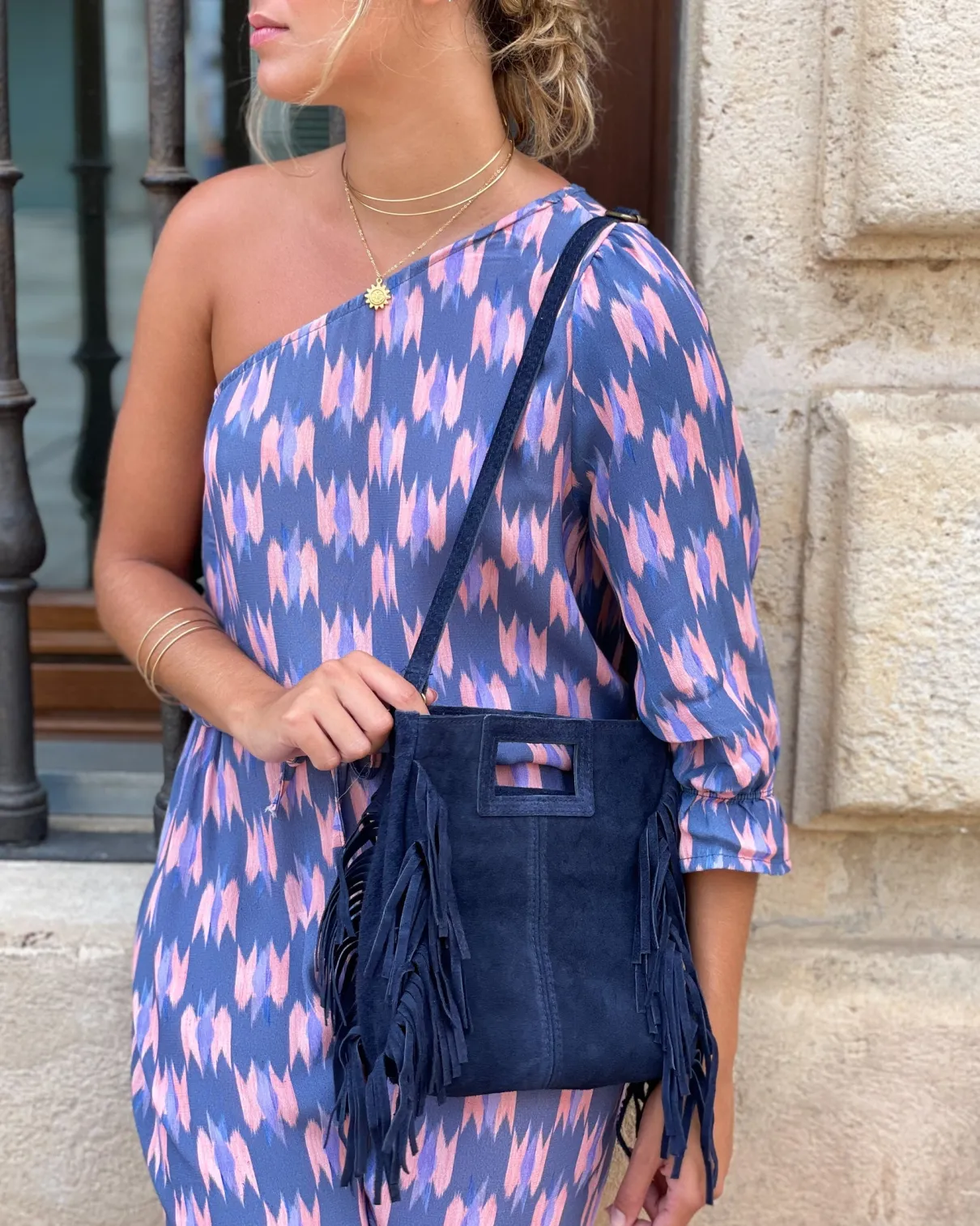 Bolso ante flecos colores
