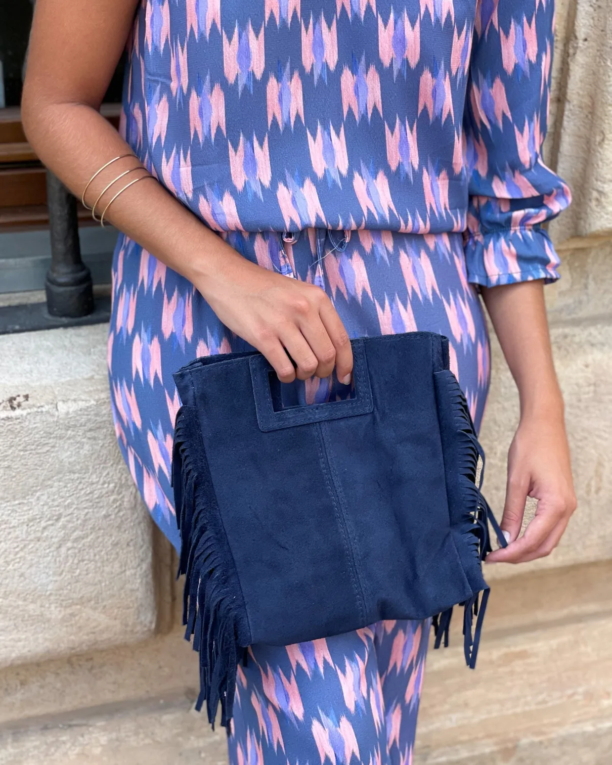 Bolso ante flecos colores
