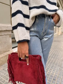 Bolso ante flecos colores