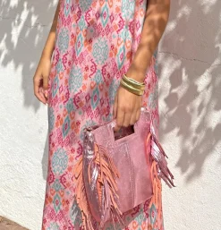Bolso flecos metalizados