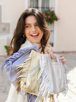 Bolso flecos metalizados