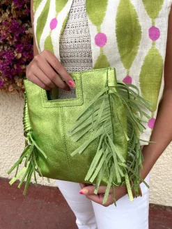 Bolso flecos metalizados