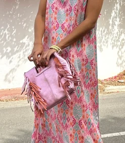 Bolso flecos metalizados
