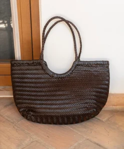 Bolso piel Shopper trenzado