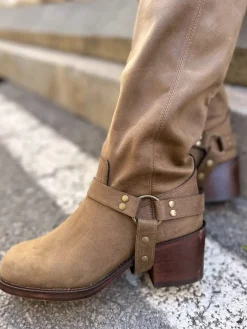 Bota moteras taupe