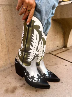 Botas relieve metalizada green