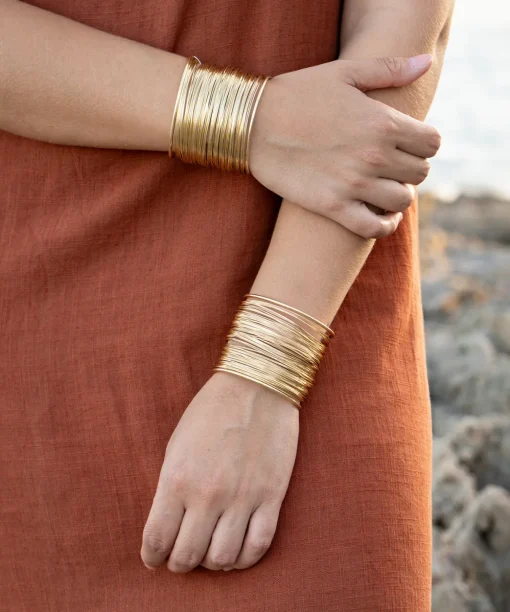 Brazalete maxi hilos oro