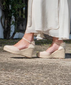 Cuñas pulsera tobillo beige