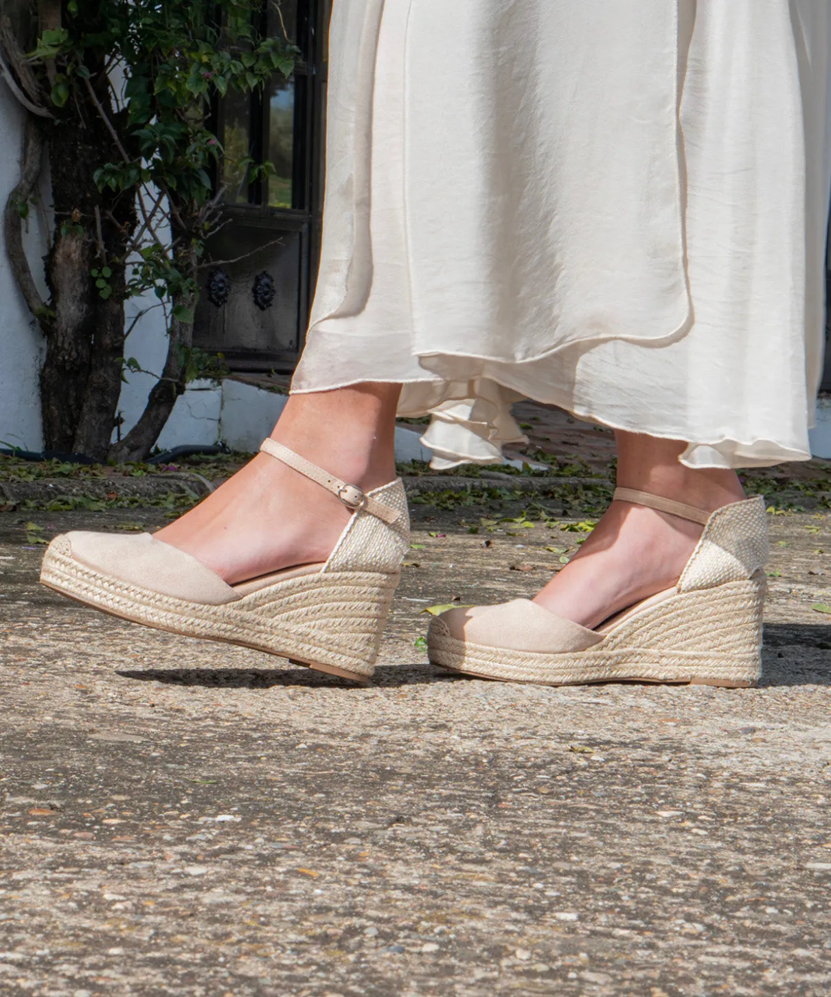 Cuñas pulsera tobillo beige