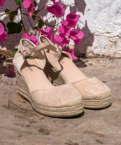 Cuñas pulsera tobillo beige