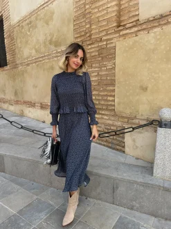 Falda evase tejido plumeti gasa