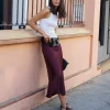 Falda satinada evase
