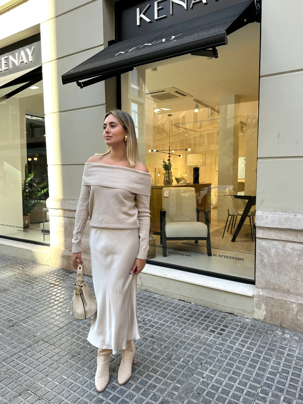 Jersey punto cuello bardot