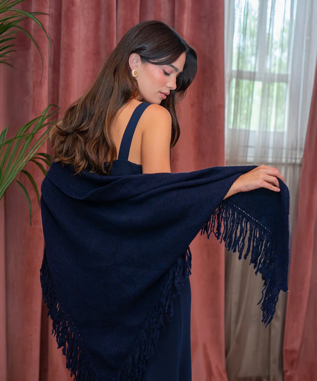 Poncho de flecos