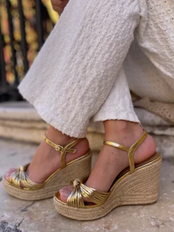 Sandalia esparto nudo Gold
