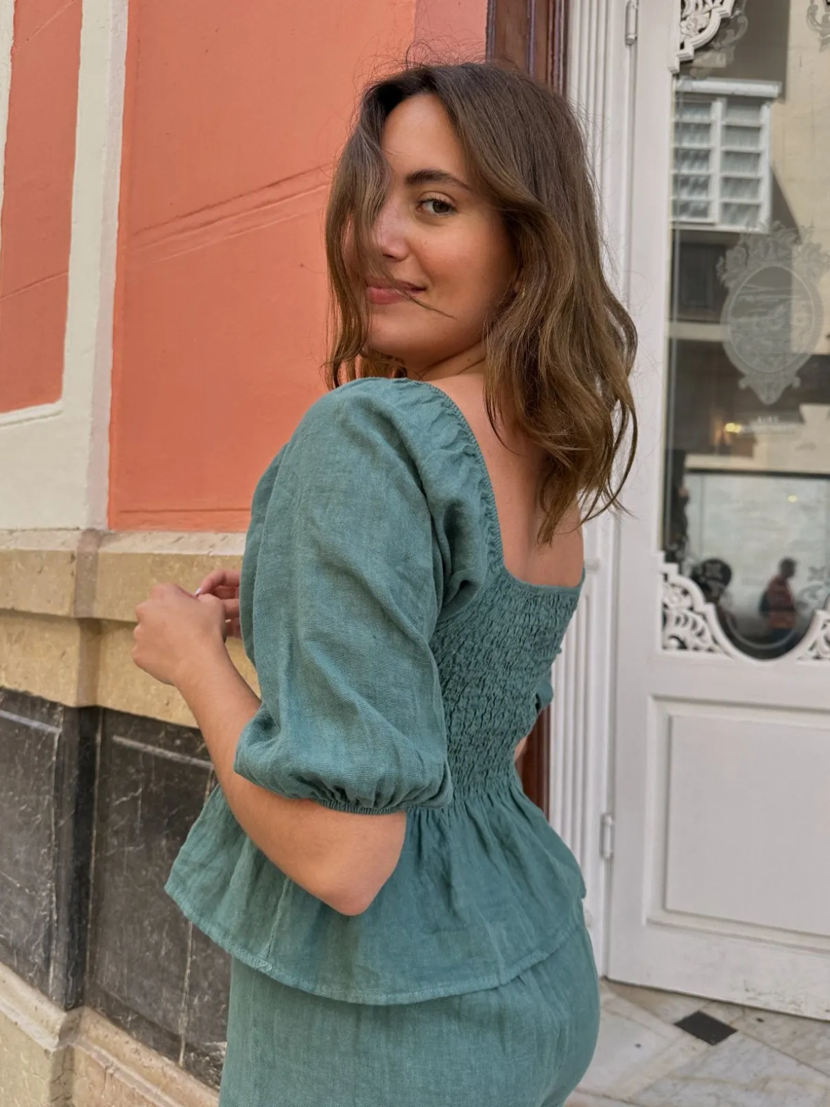 Top de lino Carmen