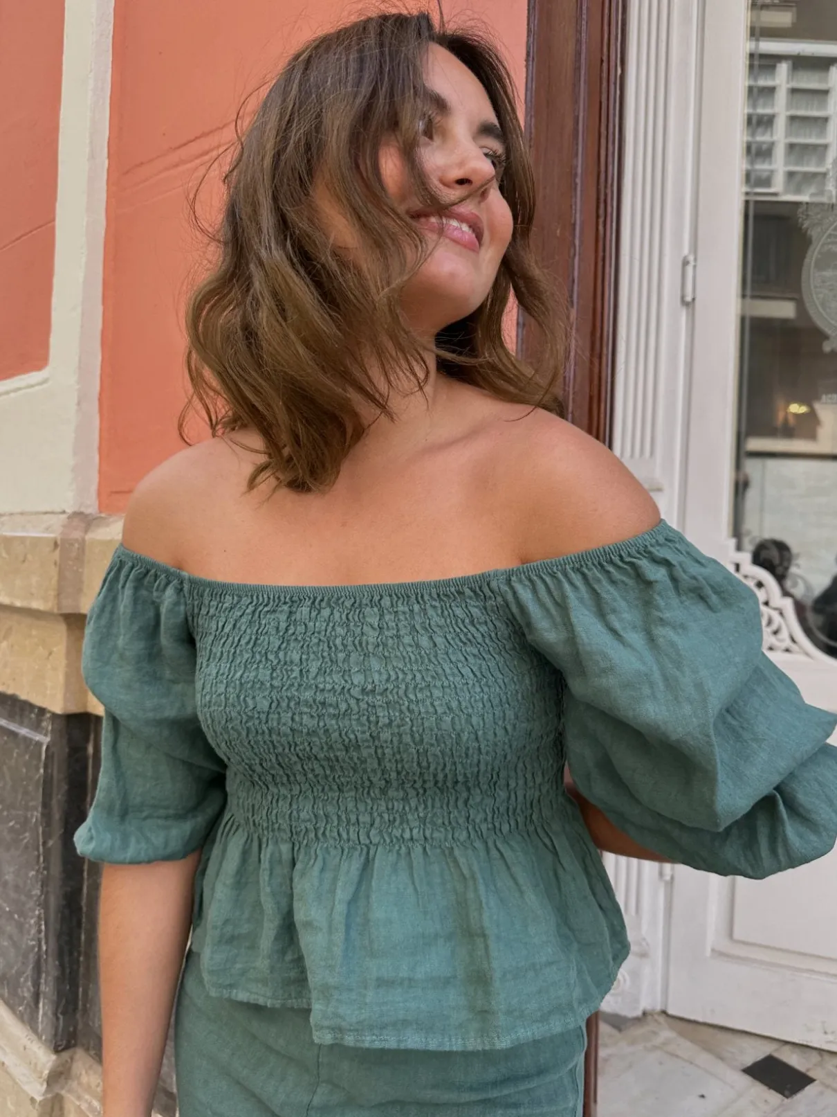 Top de lino Carmen