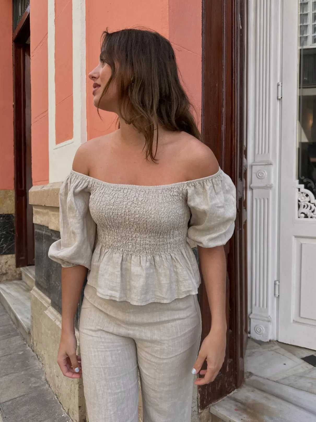 Top de lino Carmen