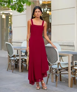 Vestido Ryota borgoña