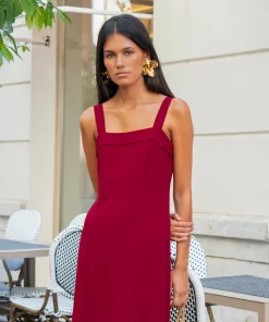 Vestido Ryota borgoña