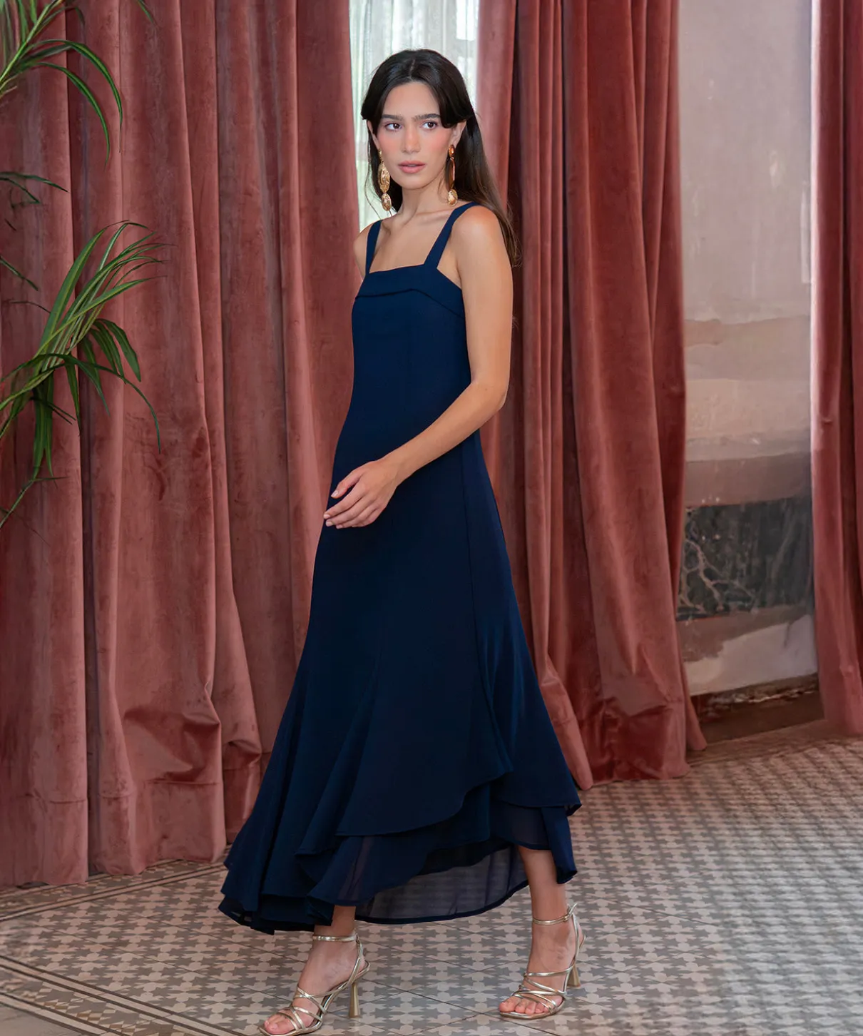 Vestido Ryota azul marino