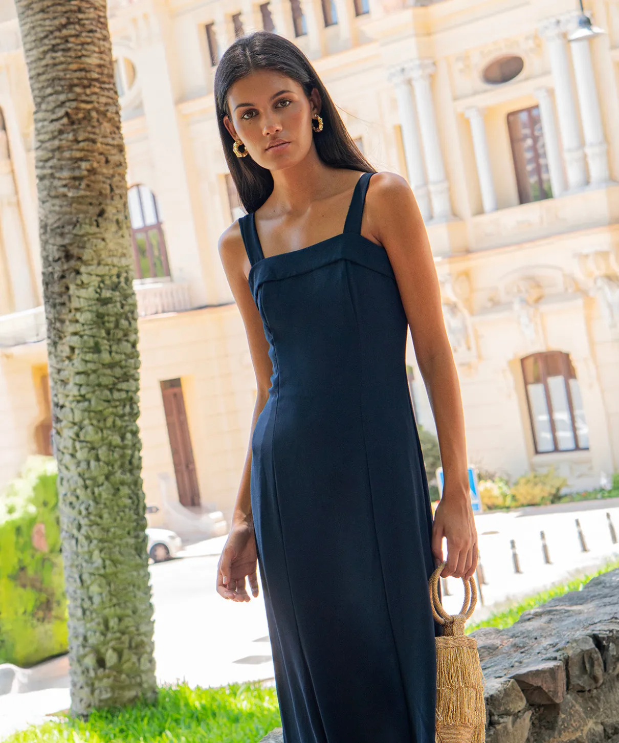 Vestido Ryota azul marino